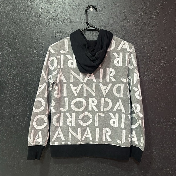 JORDAN Little Boys Black/Gray Pullover Hoodie Size L - Picture 3 of 5